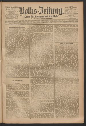 Volks-Zeitung vom 01.09.1878
