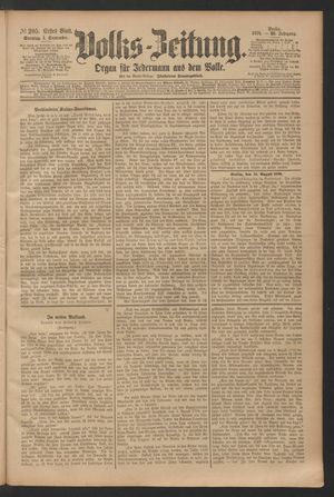 Volks-Zeitung vom 01.09.1878