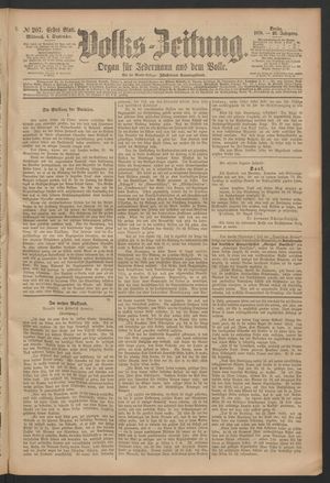 Volks-Zeitung on Sep 4, 1878