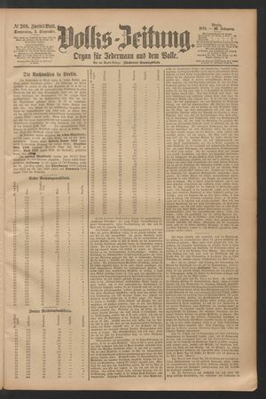 Volks-Zeitung on Sep 5, 1878
