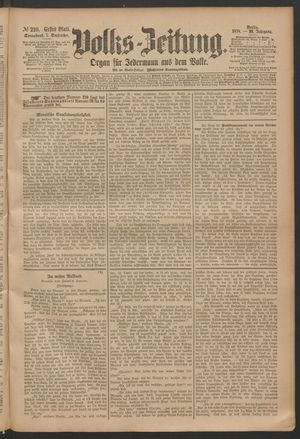 Volks-Zeitung vom 07.09.1878