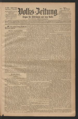 Volks-Zeitung vom 07.09.1878
