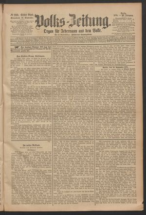 Volks-Zeitung vom 14.09.1878