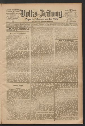 Volks-Zeitung vom 14.09.1878