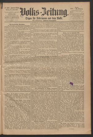 Volks-Zeitung vom 27.09.1878