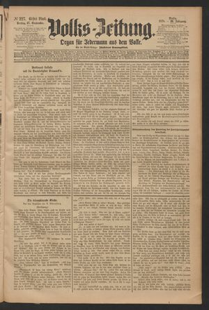 Volks-Zeitung vom 27.09.1878
