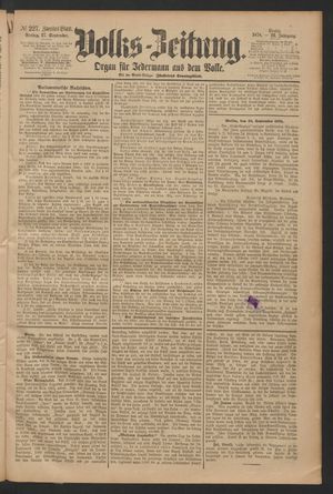 Volks-Zeitung vom 27.09.1878