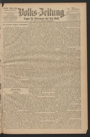 Volks-Zeitung vom 03.11.1878