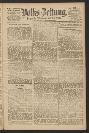 Volks-Zeitung vom 20.11.1878