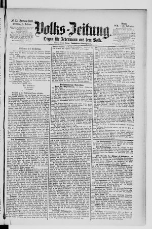 Volks-Zeitung vom 11.02.1879
