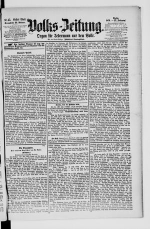 Volks-Zeitung on Feb 22, 1879