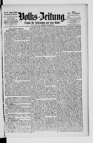 Volks-Zeitung on Feb 22, 1879