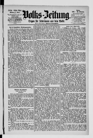 Volks-Zeitung vom 09.04.1879