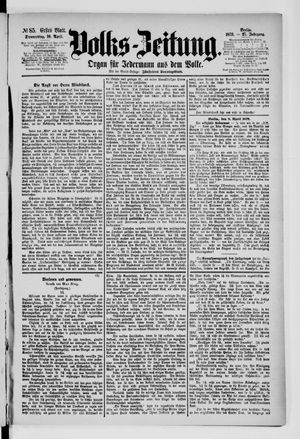 Volks-Zeitung vom 10.04.1879