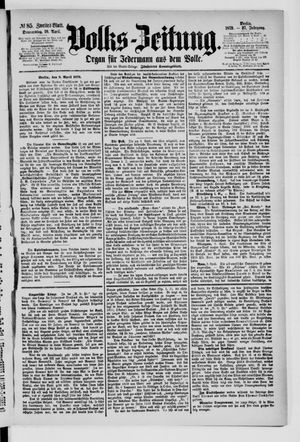 Volks-Zeitung vom 10.04.1879