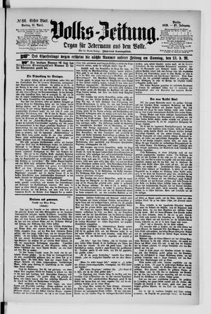 Volks-Zeitung vom 11.04.1879