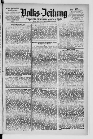 Volks-Zeitung vom 11.04.1879