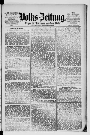 Volks-Zeitung vom 29.05.1879