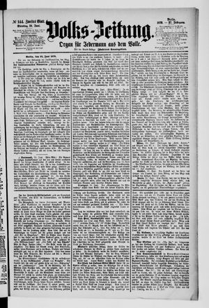 Volks-Zeitung vom 24.06.1879