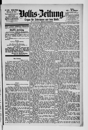 Volks-Zeitung vom 25.06.1879