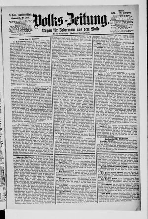 Volks-Zeitung vom 28.06.1879