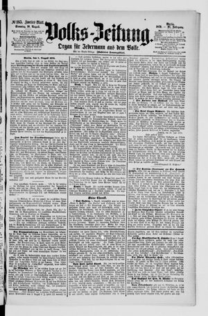 Volks-Zeitung vom 10.08.1879