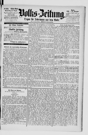 Volks-Zeitung vom 21.08.1879