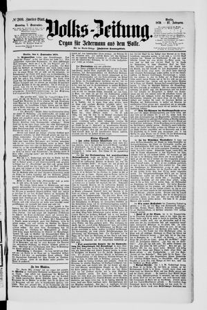 Volks-Zeitung vom 07.09.1879