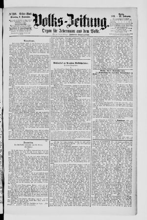 Volks-Zeitung vom 09.09.1879
