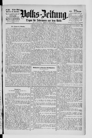 Volks-Zeitung vom 10.09.1879