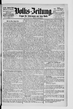 Volks-Zeitung vom 10.09.1879