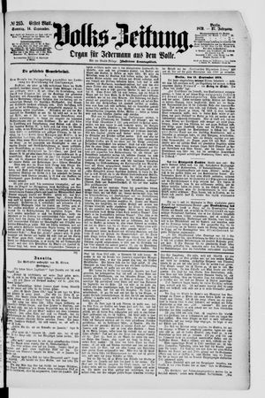 Volks-Zeitung vom 14.09.1879