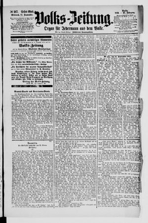 Volks-Zeitung vom 17.09.1879