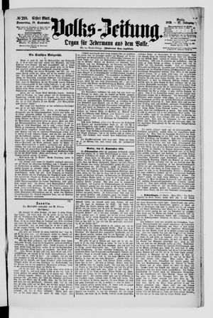 Volks-Zeitung vom 18.09.1879