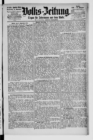 Volks-Zeitung vom 18.09.1879