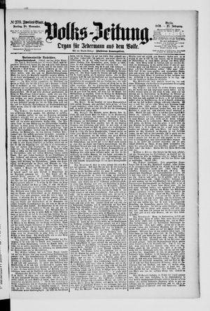 Volks-Zeitung vom 28.11.1879