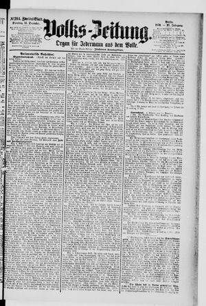 Volks-Zeitung vom 16.12.1879