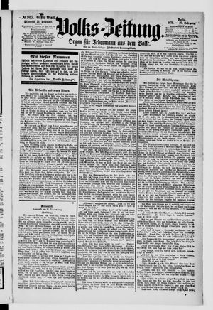 Volks-Zeitung vom 31.12.1879