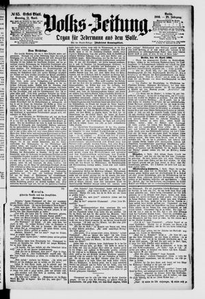 Volks-Zeitung vom 11.04.1880