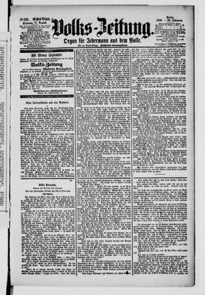 Volks-Zeitung vom 17.08.1880
