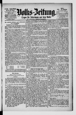 Volks-Zeitung vom 20.08.1880