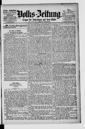 Volks-Zeitung vom 18.09.1880