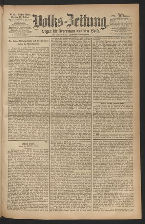 Volks-Zeitung vom 20.02.1881