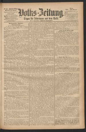 Volks-Zeitung on Feb 23, 1881