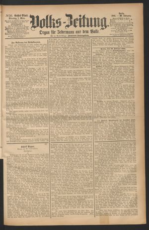 Volks-Zeitung vom 01.03.1881