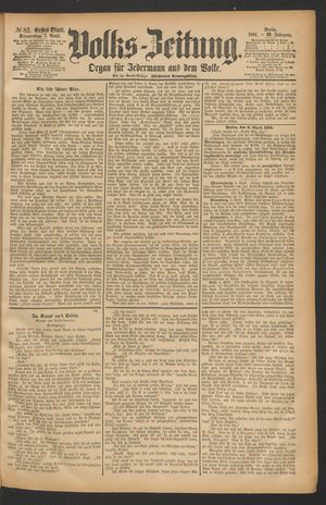 Volks-Zeitung vom 07.04.1881