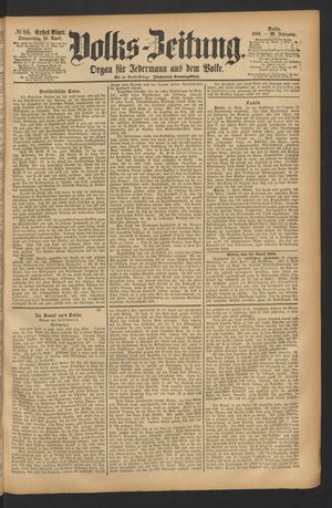 Volks-Zeitung vom 14.04.1881