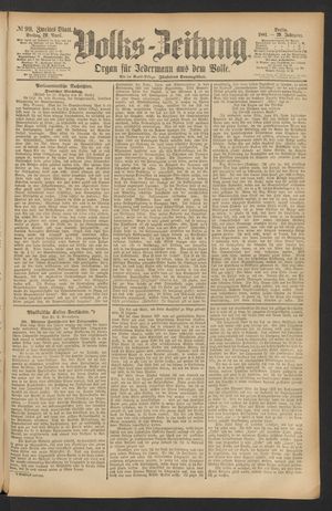 Volks-Zeitung vom 29.04.1881
