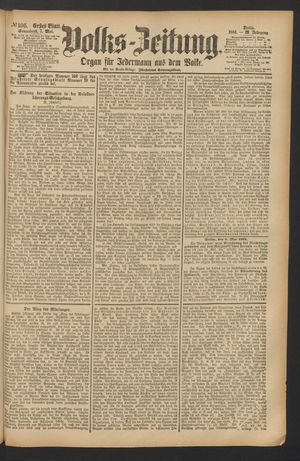 Volks-Zeitung vom 07.05.1881