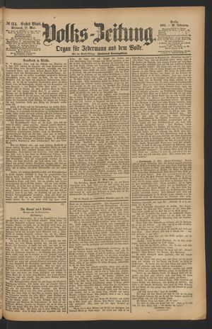 Volks-Zeitung vom 18.05.1881